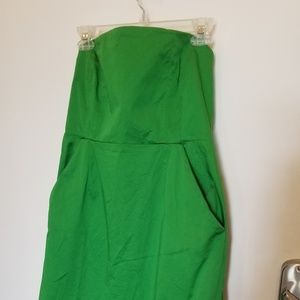 NY and CO strapless green dress so 12